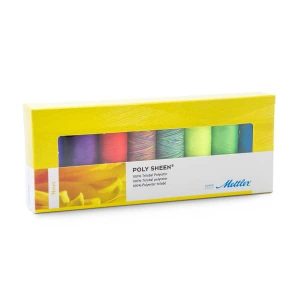 COFFRET 8 BOBINES DE FIL A BRODER NEON METTLER