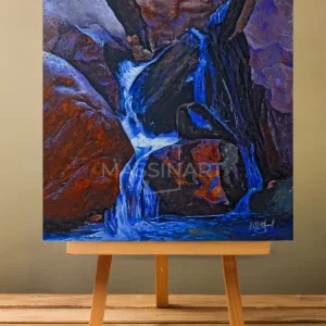 Cascade d'Imlil - signé par l'artiste Mohamed Assalmi.